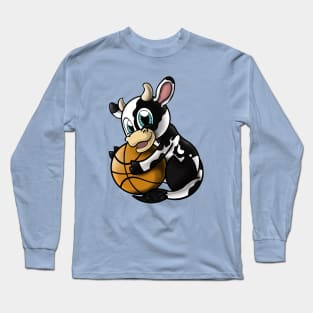 Cow and Basketball Long Sleeve T-Shirt